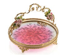 DOLBOVI Porio Amber-pink Gold Kapidemonteli Handle tray 32x24 tray поднос plateau de service 2024 - buy cheap