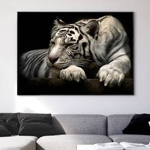 Pintura tigre branco, arte de parede, pinturas, pôsteres e impressões, animais selvagens, imagens de arte de parede, decoração de casa, sala de estar 2024 - compre barato