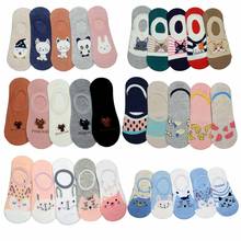 5 pairs women socks cartoon kawaii cute japanese korean style boat Ankle Girls Cotton Funny Color Novelty short  sock 2024 - buy cheap