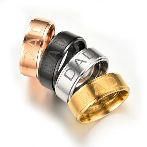 Мужские кольца 8 мм с надписью «Love You Dad», Классическая титановая сталь, вечерние кольца на годовщину, нержавеющая сталь 2022 - купить недорого