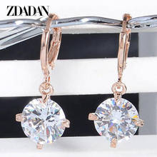 ZDADAN 925 Sterling Silver Crystal Zircon Dangle Earring For Women Engagement Party Jewelry Gift 2024 - buy cheap