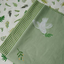 160x50cm Customized Popohouse Fresh Green Olive Leaf Pigeon Pure Cotton Twill Fabric Ins Girl Bedroom Tablecloth Clothing Fabric 2024 - buy cheap