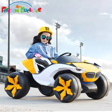 Childrens 12V 7A electric car with fan Kids four-wheel drive SUV vehicle can ride on Baby remote control electric soft tire car 2024 - buy cheap