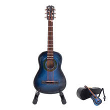 Odoria-guitarra azul em miniatura 1:12, com suporte e estojo, instrumento musical superfície de madeira, conjunto de acessórios para decoração de casa de bonecas 2024 - compre barato
