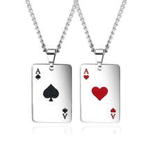 Ожерелье с подвеской «лопатка-покер» для мужчин и женщин из нержавеющей стали 2024 - купить недорого