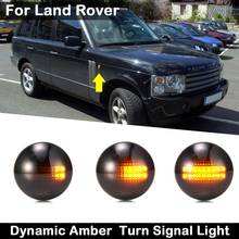 Lámpara LED de señalización lateral para Land Rover Range Rover L322, luz de señal de giro ámbar dinámica, lente clara ahumada, 2002-2012, 2 uds. 2024 - compra barato