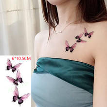 Waterproof Temporary Tattoo Sticker Pink Butterfly Lovely Color Insect Body Art Flash Tattoo Fake Tattoo for Women Men 2024 - buy cheap