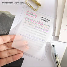 50 Sheets Waterproof PET Transparent Memo Sticky Note Paper Daily To Do It Check List Paperlaria School Stationery 2024 - buy cheap