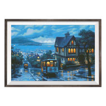 Midnight Street Scenery Counted Cross Stitch Kits 11CT 14CT DIY Handmade Printed Canvas Embroidery Sets Home Fun Crafts Painting 2024 - buy cheap