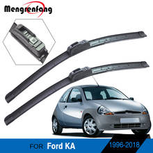 For Ford KA Hatchback Convertible Car Front Windscreen Wiper Blades Soft Rubber Wiper J Hook & Push Button Arms 1996-2018 2024 - buy cheap