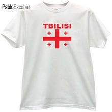 cotton t-shirt men's brand tees Tbilisi Georgian Patriotic T-shirt in white male fashion tshirt 4XL 5XL plus size 2024 - buy cheap