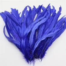 Wholesale 100pcs 8-10inch / 20-25cm / high quality royal blue cock tail feather / DIY holiday party accessories 23 colors 2024 - buy cheap