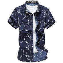 Large Size 5XL 6XL 7XL Camisa Homens 2019 Summer New Brand Clothing Men Casual Print Shirt Hawaiian Slim Short-Sleeved Shirt Men 2024 - buy cheap