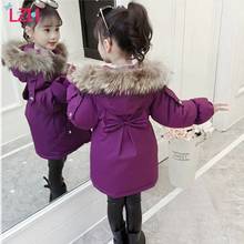 LZH 2021 Winter Fashion Hooded Cotton Outerwear Coats For Girls Jacket Kids Thick Warm Coat Children Clothes Jacket 4-12 Year 2024 - buy cheap