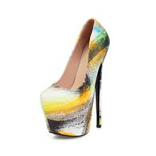MKKHOU-zapatos de tacón alto de 16 cm para mujer, calzado sexy con plataforma impermeable y cabeza redonda, talla 33-50, 2020 2024 - compra barato