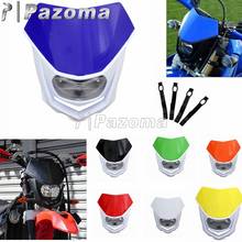 Farol universal para motos na cor branco, preto e laranja, motocicletas enduro honda suzuki yamaha yz wr crf 2024 - compre barato