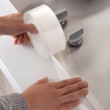 Fita seladora acrílica transparente à prova d'água, adesivo de parede para vão da pia do vaso sanitário, linha de canto para banheiro e cozinha à prova de umidade 2024 - compre barato