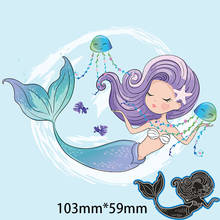 Metal Cutting Dies  GRACEFUL MERMAID New for decor card DIY Scrapbooking stencil Paper Album template Dies 103*59mm 2024 - buy cheap