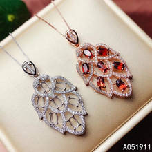 KJJEAXCMY fine jewelry natural garnet 925 sterling silver women pendant necklace chain support test trendy 2024 - buy cheap
