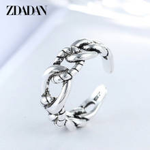 ZDADAN 925 Sterling Silver Weave Rings For Women Thai Silver Knotted Open Ring Fashion Jewelry 2024 - buy cheap