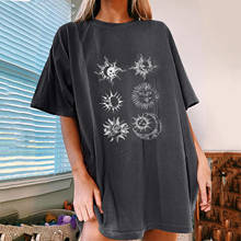 Oversized T-shirts Women's Vintage 90s Sun And Moon Printed Pattern Tshirt Casual Short Sleeve Tops Harajuku Graphic T-shirts 2024 - buy cheap