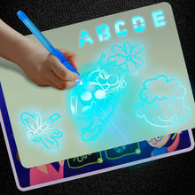Tablero de dibujo luminoso para niños, tableta de pintura con bolígrafo fluorescente, juguete educativo, A3, A4, A5 2024 - compra barato