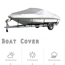 11FT-19FT​ 300D Oxford Fabric  Trailerable Boat Cover Waterproof Fishing Ski Bass Speedboat V-shape Blue Boat Cover Accessories 2024 - buy cheap