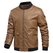 Manter lconx jaqueta de couro de motocicleta masculina, casaco casual com couro falso, da moda para outono e inverno, roupa com zíper 2024 - compre barato