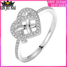 925 sterling silver small fresh grid Hollow love ring creative women's pink tender girl clan holiday gift diamond ring for women 2024 - buy cheap