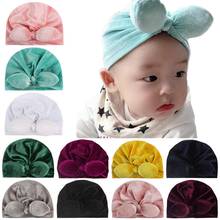 New Velvet Baby Hat for Girls Autumn Winter Baby Boy Cap Photography Props Elastic Infant Beanie Turban Hat Baby Accessories 2024 - buy cheap