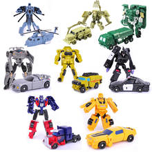 Классический робот, игрушечные машинки-трансформеры, мини-машинки, Детские экшн-фигурки, робот-трансформер из пластика для мальчиков, любим... 2024 - купить недорого