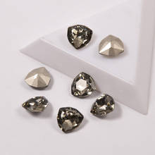 YANRUO-diamantes de imitación de alta calidad para uñas, diamantes de imitación en forma trilliante, de Color negro, para decoración de uñas en 3D, 4706 2024 - compra barato