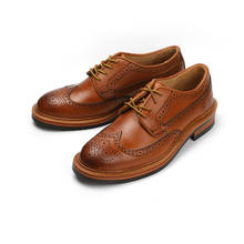 Yomior-zapatos informales para hombre, botines hechos a mano de cuero de vaca, Estilo Vintage británico, de alta calidad, para negocios y boda 2024 - compra barato