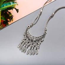 Retro Tibetan Silver Color Women Necklaces 2020 Bohemian Ethnic Gypsy Flower Tassel Necklaces & Pendants 2024 - buy cheap