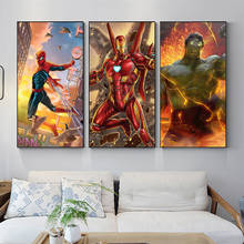 Marvel Superhero Movie Poster Hulk Spiderman Anime Canvas Painting Picture Wall Art Print Pictures for Children Room Home Decor 2024 - buy cheap