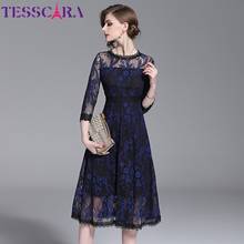 Tesscara-vestido feminino elegante de renda, roupa de escritório de alta qualidade, para primavera e verão, vintage 2024 - compre barato