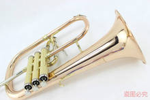 Bb Flugelhorn Gold Phosphorus & Copper with Case Mouthpiece Trumpets Flugelhorn Musical Instruments 2024 - buy cheap