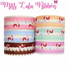 16mm-75mm Sweet Strawberry Cake Chocolate Printed Grosgrain/Foe Ribbon DIY Valentine's Day Hair Bowknnots 50yards/roll 2024 - buy cheap