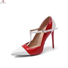 Original Intention Fashion Mixed Color Black White Red Pumps Woman Pointed Toe Elegant Stiletto High Heels Office Woman Shoes 2024 - buy cheap