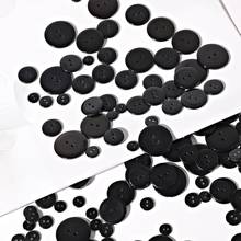 High-quality Glaze Round Glass Lucency Resin Buttons Black Sewing Scrapbooking For Wedding Women Garments Handmade 2 Hole 2024 - buy cheap