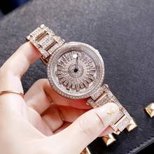 Relojes de rotación de marca superior para mujer, reloj de diamantes de lujo a la moda, pulsera impermeable, reloj de pulsera para mujer, esfera grande con caja de reloj 2024 - compra barato