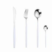 Juego de cubiertos de acero inoxidable, conjunto completo de vajilla de postre, tenedor, cuchara, cuchillo, cucharilla, palillos 2024 - compra barato