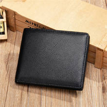 Nova carteira de couro genuíno masculina, carteira pequena com design porta-moedas 2024 - compre barato