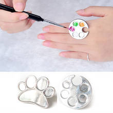 Paleta de colores de anillo inoxidable para manicura, accesorio para mezclar colores de uñas, pintura, dibujo, 1 ud. 2024 - compra barato