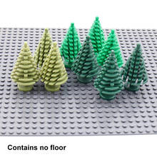 15 шт./лот, Рождественская елка, сосна, Моз, строительные Blcok наборы, совместимые с lego Garden, зеленые аксессуары для растений, частицы, кирпичные игрушки 2024 - купить недорого