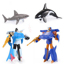 Juguete de deformación de tiburón para niños, Robot Deformable de 4 tipos, gran tiburón blanco, ballena, tiburón, muñeco Deformable, regalo de cumpleaños 2024 - compra barato