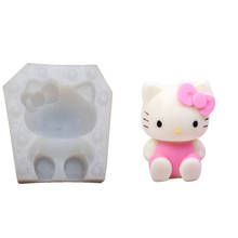 3d dos desenhos animados gato fondant molde cubo de gelo moldes de silicone artesanato sabão diy vela chocolate doces fondant massa molde 2024 - compre barato