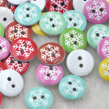 100 Uds imprimir nieve botón de madera para coser/apliques/artesanía DIY 15 mm WB226 2024 - compra barato