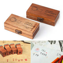 30pcs Retro Alphabet Letter Uppercase Lowercase Wooden Rubber Stamp Set Craft Stamps for Scrapbooking 2024 - купить недорого
