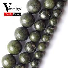 Gema de minerales naturales, cuentas de piedra verde lapislázuli para la fabricación de joyas, cuentas espaciadoras redondas de 6, 8 y 10mm, joyería Diy, pulseras de 15 pulgadas 2024 - compra barato
